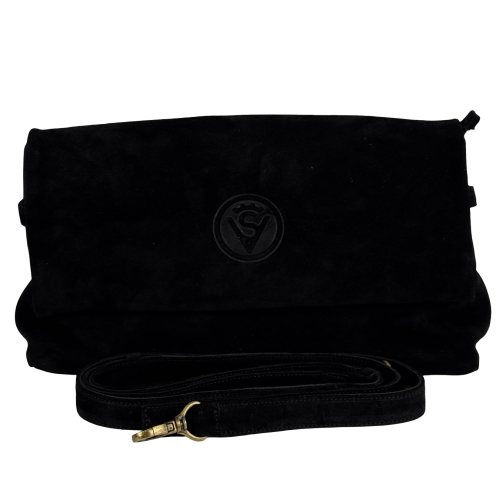 Сумка-конверт женская замшевая Vittorio Safino VSL 188 черная