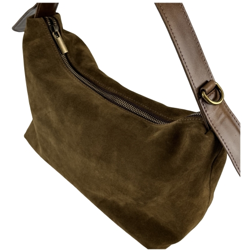 Сумка женская замшевая Vittorio Safino VSL 043 милитари (ручка Крейзи)