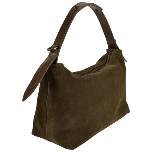 Сумка женская замшевая Vittorio Safino VSL 043 милитари (ручка Крейзи)