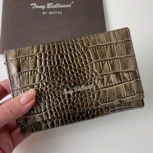 Гаманець жіночий під крокодилячу шкіру Tony Bellucci 863-354 оливковий