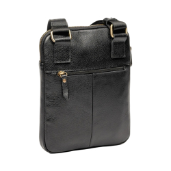 Сумка чоловіча шкіряна Vittorio Safino VS 007 чорна Корсика