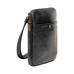 Сумка чоловіча шкіряна Vittorio Safino VS 007 чорна Корсика