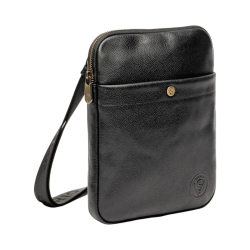 Сумка чоловіча шкіряна Vittorio Safino VS 007 чорна Корсика