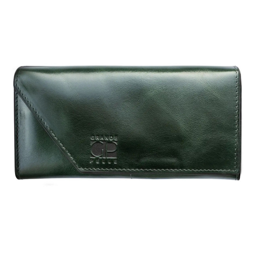 Кошелек женский кожаный Grande Pelle Festa 513391 изумрудный (кожа глянцевая)