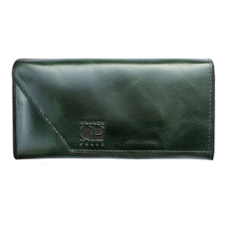 Гаманець жіночий шкіряний Grande Pelle Festa 513391 смарагдовий (шкіра глянцева)