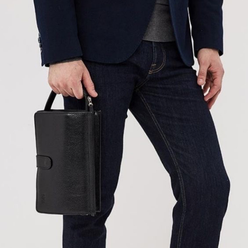 Клатч чоловічий шкіряний Bond 1023-281 чорний