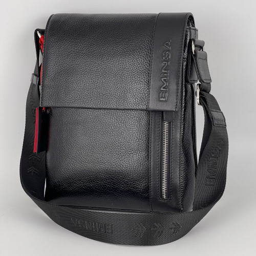 Сумка чоловіча шкіряна Eminsa 6044 37-1 чорна