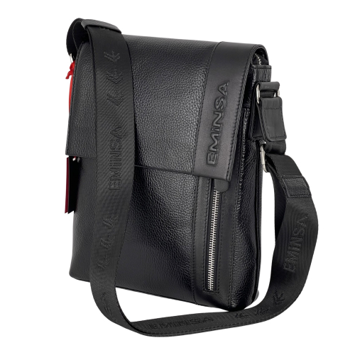 Сумка чоловіча шкіряна Eminsa 6044 37-1 чорна