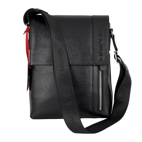 Сумка чоловіча шкіряна Eminsa 6044 37-1 чорна