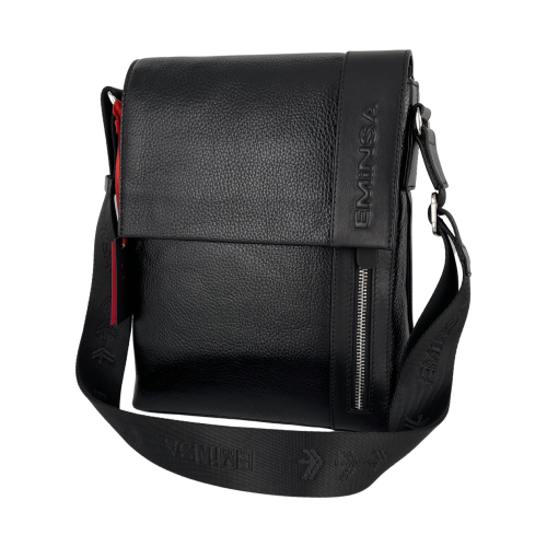 Сумка чоловіча шкіряна Eminsa 6044 37-1 чорна