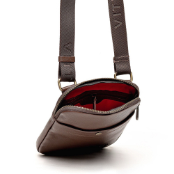 Сумка чоловіча шкіряна Vittorio Safino VS 007 коричнева Корсика