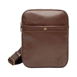 Сумка чоловіча шкіряна Vittorio Safino VS 007 коричнева Корсика