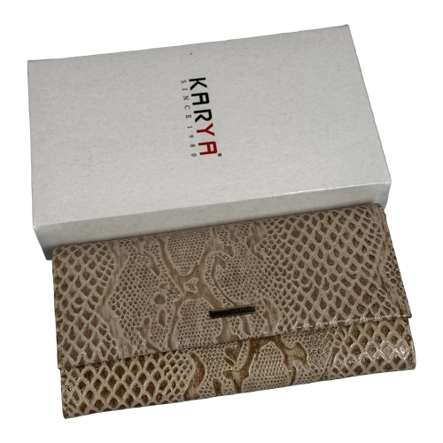 Кошелек женский кожаный лакированный Karya 1071-011 светло-коричневый