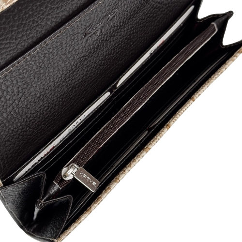 Кошелек женский кожаный лакированный Karya 1071-011 светло-коричневый