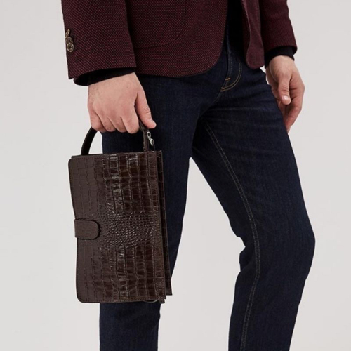 ​Клатч чоловічий шкіряний Bond 1023-355 темно-коричневий​