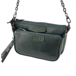 ​Сумка жіноча шкіряна Bond Non 0357-1005 темно-зелена