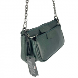 ​Сумка жіноча шкіряна Bond Non 0357-1005 темно-зелена