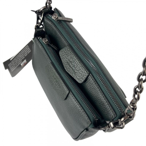 Сумка женская кожаная Bond Non 0357-1005 темно-зеленая