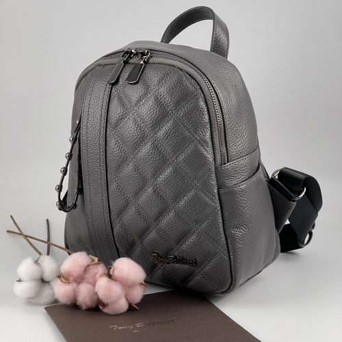 Рюкзак жіночий шкіряний Tony Bellucci 0622-1032 сірий