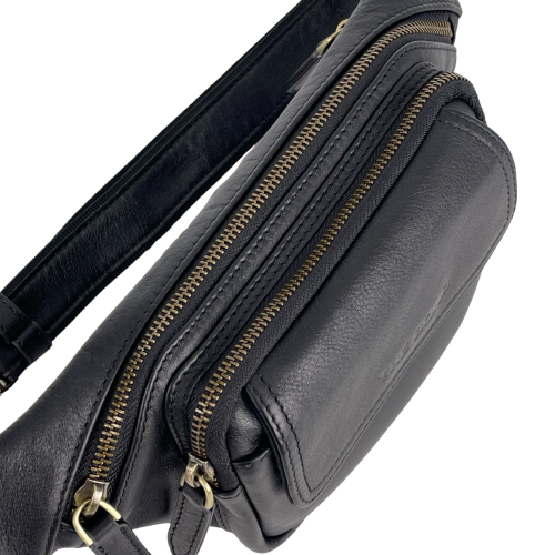 Сумка крос боді чоловіча шкіряна The Bond 1403-1 чорна