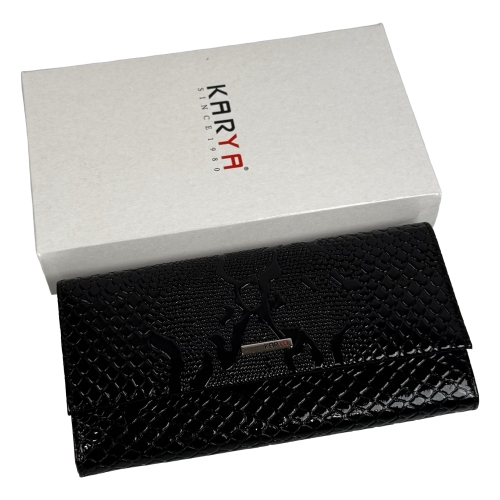 Кошелек женский кожаный лакированный Karya 1071-013 черный