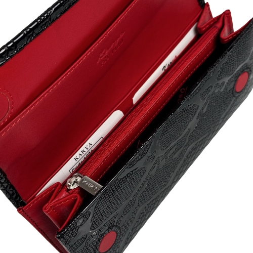 Кошелек женский кожаный лакированный Karya 1071-013 черный