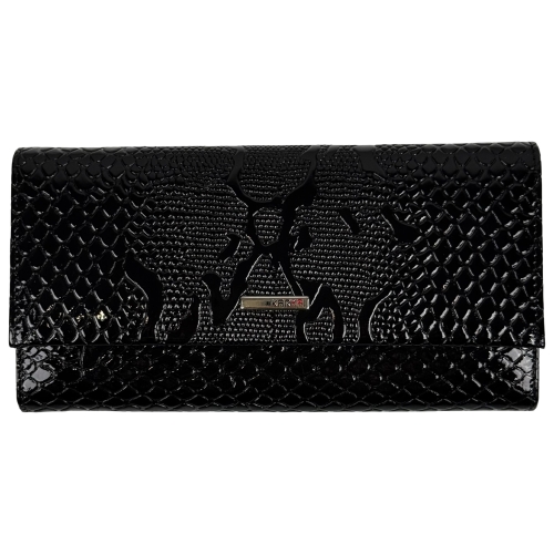 Кошелек женский кожаный лакированный Karya 1071-013 черный