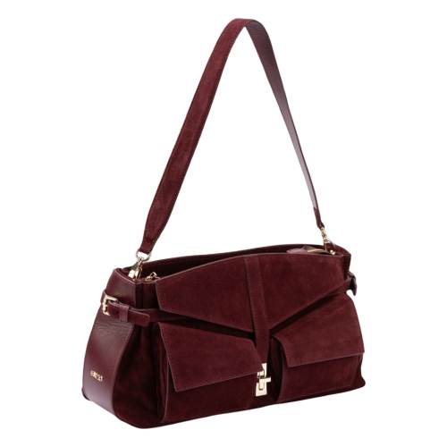 Сумка женская замшевая Enzo Nori EN1115-1102 бордовая