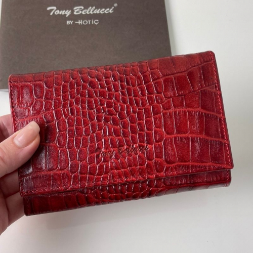 Гаманець жіночий під крокодилову шкіру Tony Bellucci 863-958 червоний