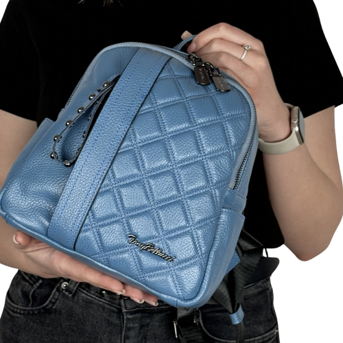 Рюкзак жіночий шкіряний Tony Bellucci 0622-215 блакитний