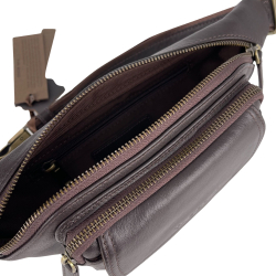 Сумка крос боді чоловіча шкіряна The Bond 1403-4 темно-коричнева