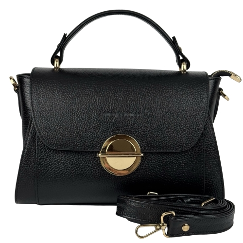 Сумка жіноча шкіряна Tony Bellucci 0551-281 чорна (золота фурнітура)