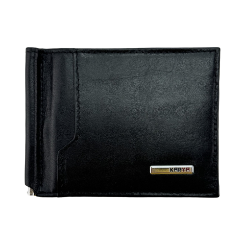 Гаманець-затискач для грошей чоловічий шкіряний Karya 0455-1 чорний
