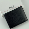 Гаманець чоловічий шкіряний гладкий Bond 540-281-282 чорний (всередині червоний)