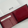 Гаманець чоловічий шкіряний гладкий Bond 540-281-282 чорний (всередині червоний)