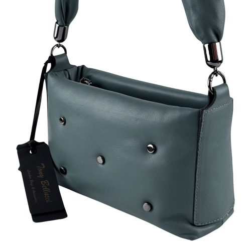 ​Сумка жіноча шкіряна Tony Bellucci 0558-2026 бірюзова