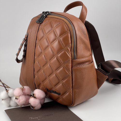 Рюкзак жіночий шкіряний Tony Bellucci 0622-285 світло коричневий