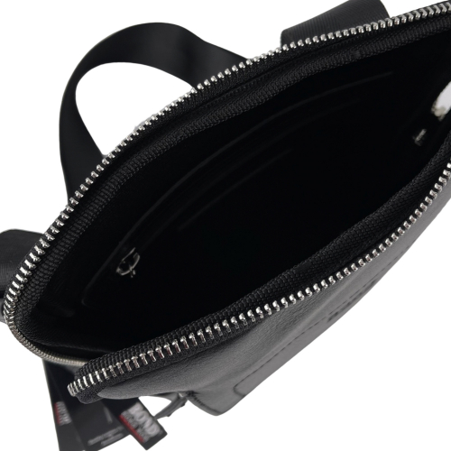 Сумка чоловіча через шкіряне плече Bond Non 1397-1 чорна