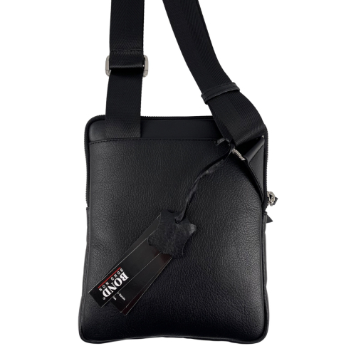 Сумка чоловіча через шкіряне плече Bond Non 1397-1 чорна