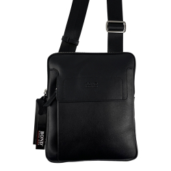Сумка чоловіча через шкіряне плече Bond Non 1397-1 чорна