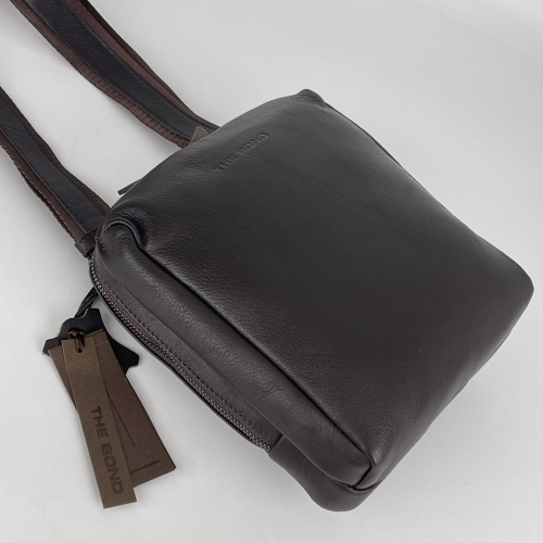 Сумка мужская кожаная The Bond 1181-4 темно-коричневая