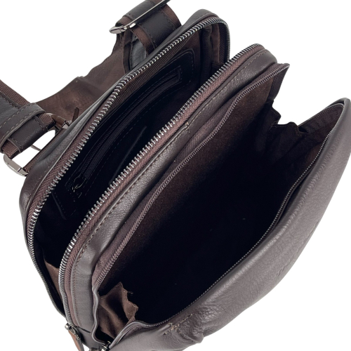 Сумка мужская кожаная The Bond 1181-4 темно-коричневая