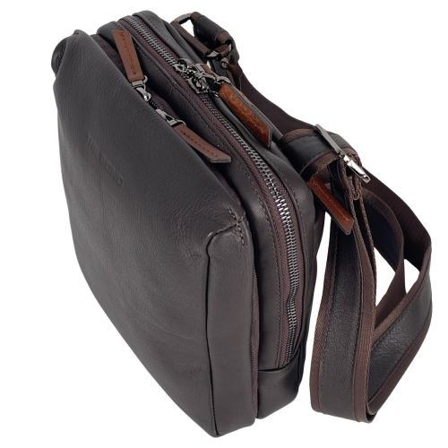 Сумка мужская кожаная The Bond 1181-4 темно-коричневая
