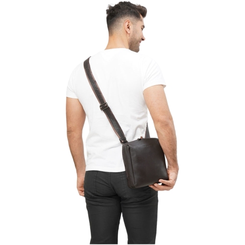 Сумка мужская кожаная The Bond 1181-4 темно-коричневая