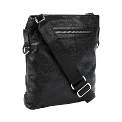 Сумка чоловіча шкіряна через плече шкіряна Bond Non 1032-281 чорна