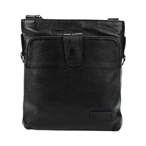 Сумка чоловіча шкіряна через плече шкіряна Bond Non 1032-281 чорна