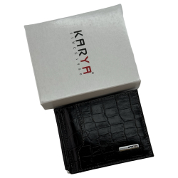 Гаманець-затискач для грошей чоловічий шкіряний Karya 0455-57 темно-коричневий