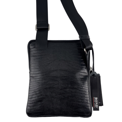 Сумка чоловіча через плече шкіряна Bond Non 1397-902 чорна