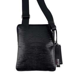 Сумка чоловіча через плече шкіряна Bond Non 1397-902 чорна