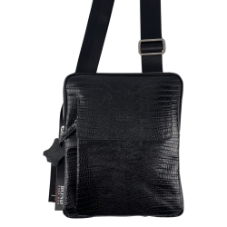 Сумка чоловіча через плече шкіряна Bond Non 1397-902 чорна